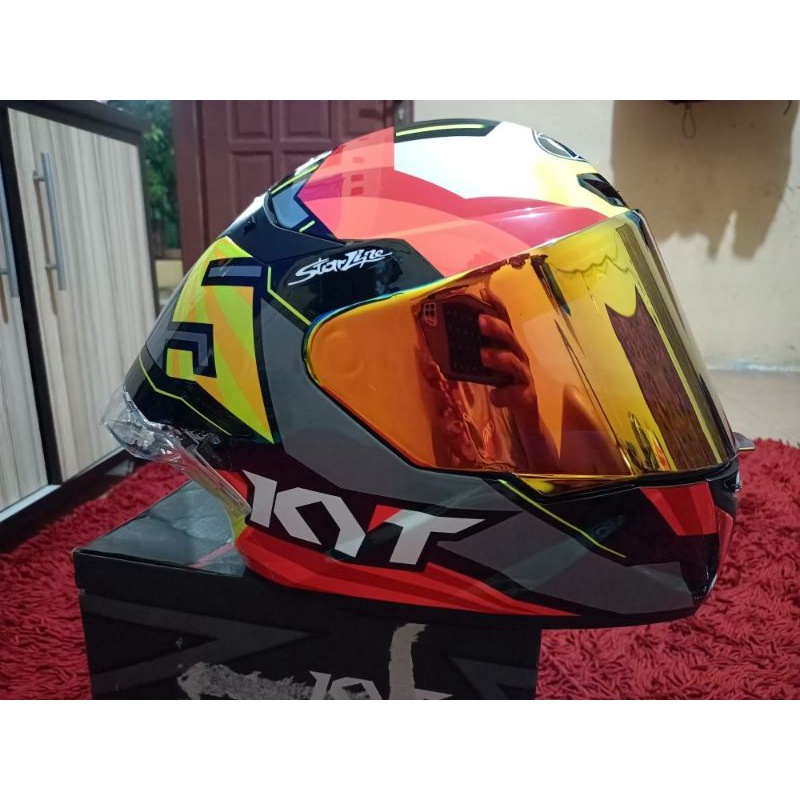 KACA HELM KYT TT-COURSE IRIDIUM BLUE iridium RED Silver Gold FLAT VISOR TTC Visor R10 K2R RC7 Vendetta 2 Falcon NFR