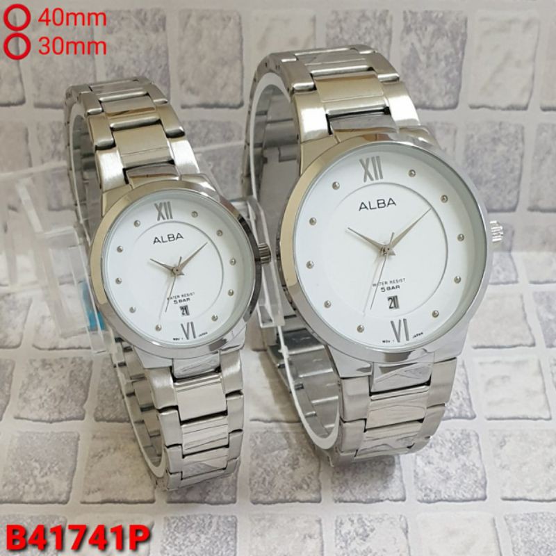 jam tangan Couple Alba B41741 / jam tangan pria alba / jam tangan wanita alba Jam Tangan Couple Stainles