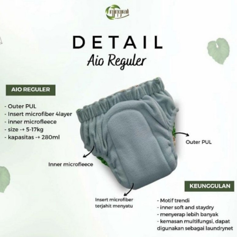 NINGRAT Clodi AIO Pull UP Pants Size Reguler atau Jumbo Celana Popok Kain Pampers Cuci Ulang Cloth Diaper Training Pants