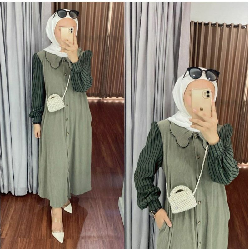 Hera dress busui midi knit korean dress gamis premium real pict