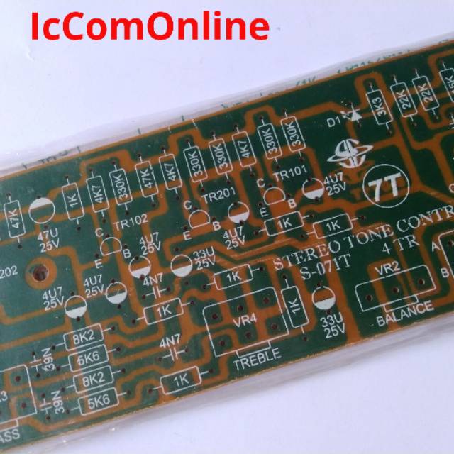 PCB Stereo Tone Control 4 Transistor Saturn 7T