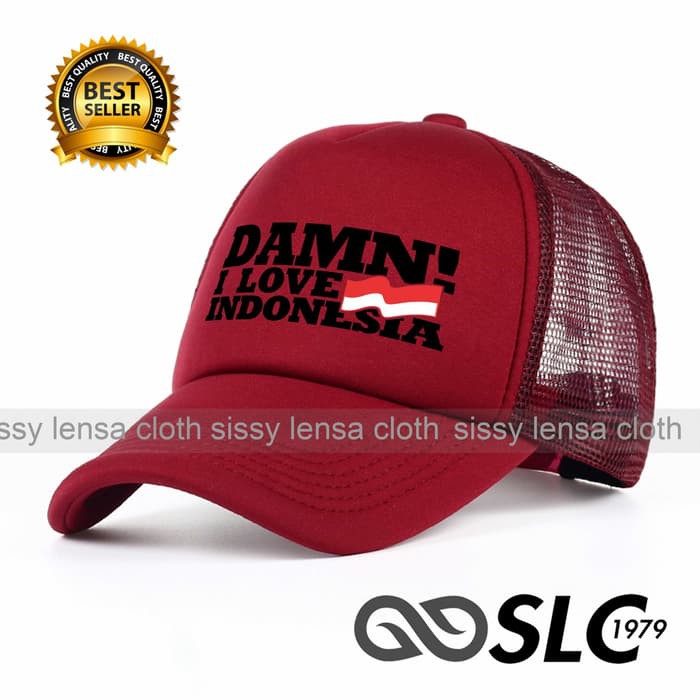 Topi Snapback  Original Import VW909 Topi Jaring Trucker Damn I Love Indonesia H85 - Slc