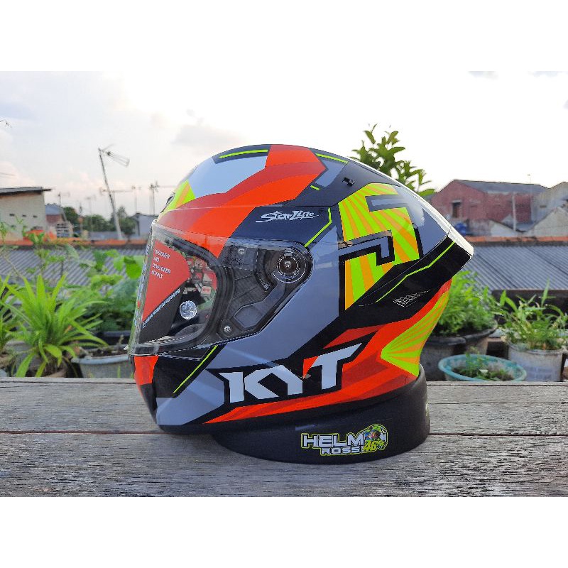 Helm KYT TT COURSE - Jaume Masia 2019 ORIGINAL || visor flat Clear + DD RING TTC - TT-COURSE SNI DOT