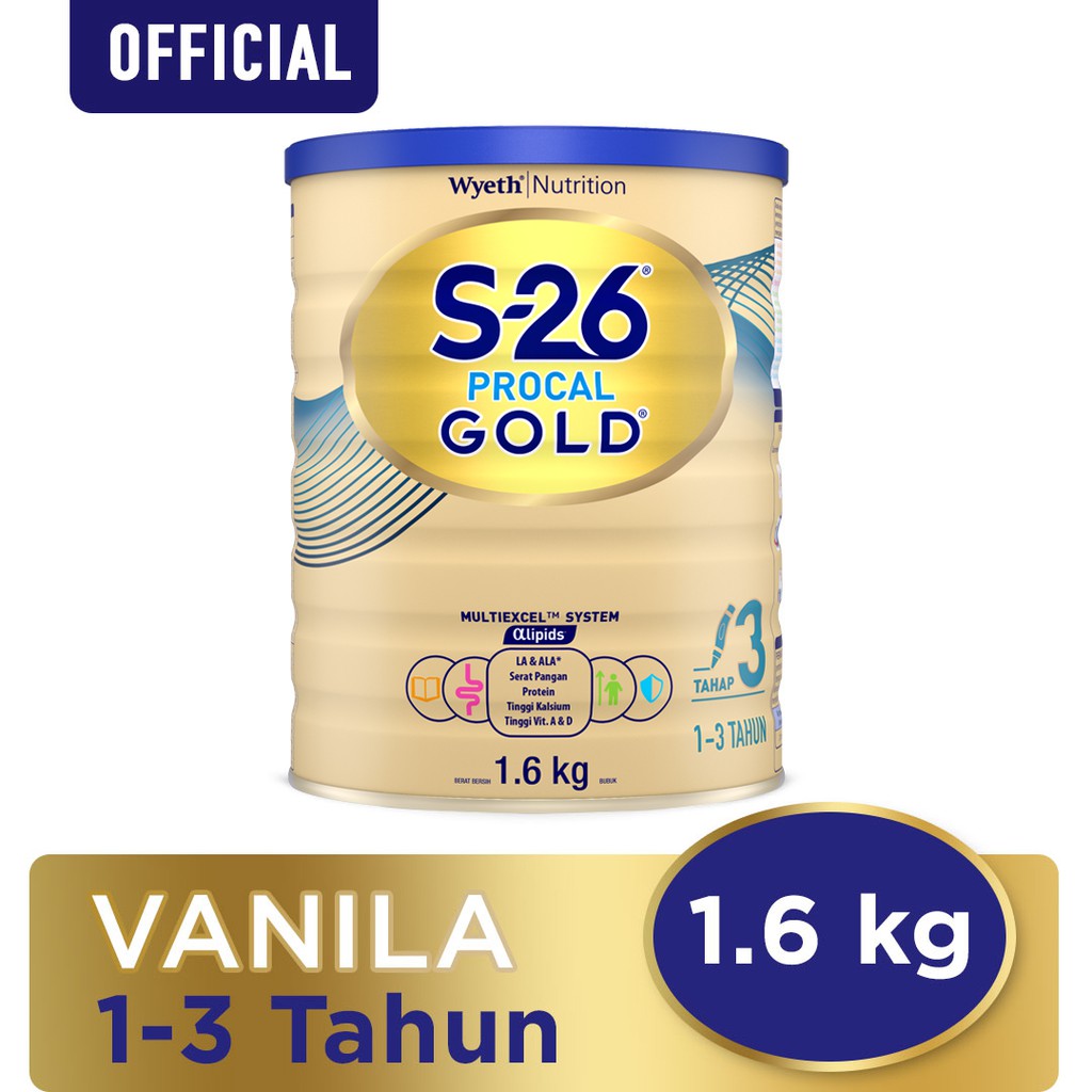 S-26 Procal GOLD Tahap 3 Vanila Susu Pertumbuhan Anak Usia 1-3 Tahun
