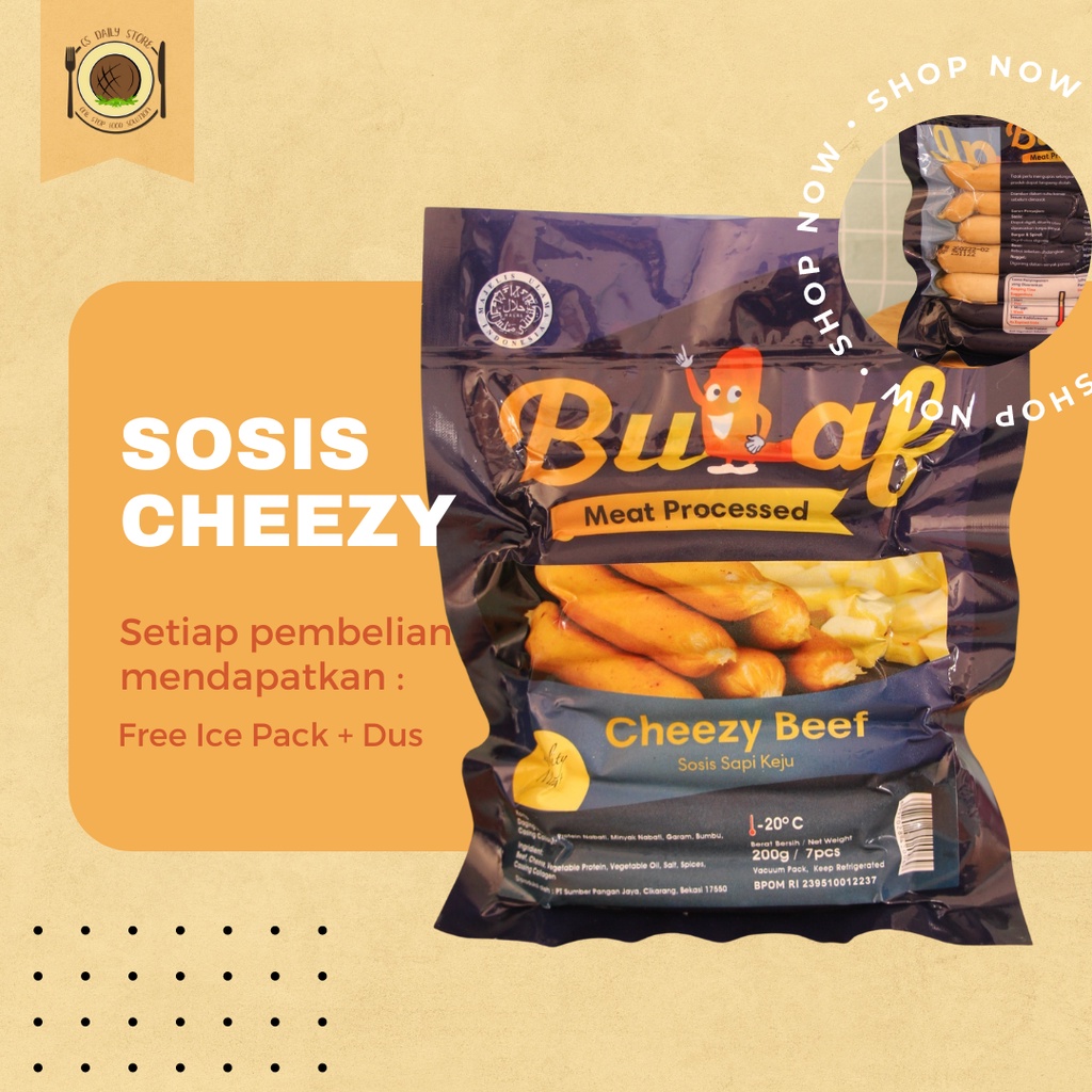 

Sosis Beef Cheezy - Rasa Keju - NON MSG