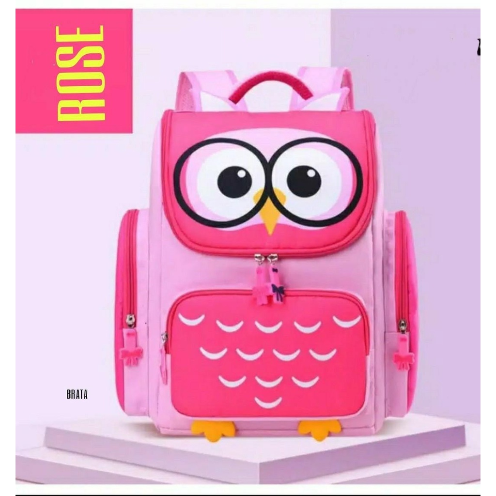 Tas Sekolah Anak Perempuan / Tas Ransel Owl Anak Perempuan Tk Sd / Tas Owl Anak