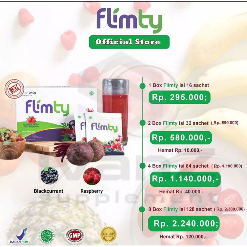 

FLIMTY FIBER MINUMAN SEHAT UNTUK DIET isi 16 sachet