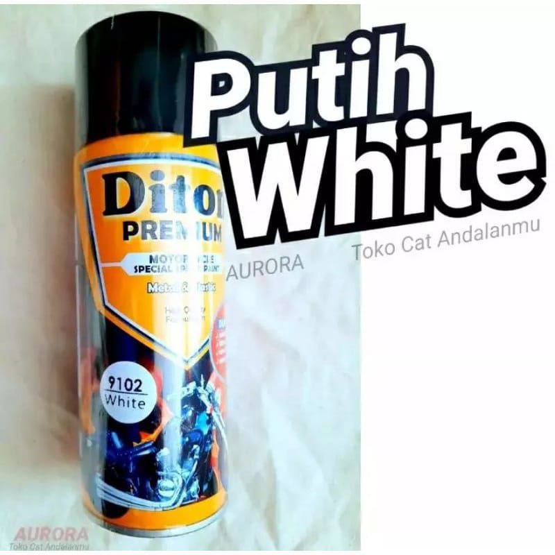 Pilok Pylox Cat Semprot Diton Premium White 9102 Putih Solid Mengkilap 400 ml