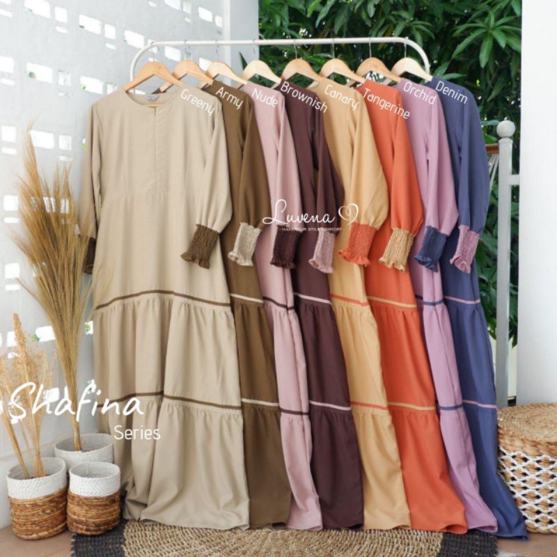 open order shafina dress by luvena hijab/gamis malang/gamis batu malang/gamis set modern