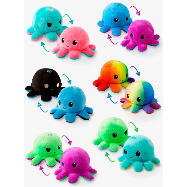 Topprice Boneka Gurita Octopus Bolak-Balik Dua Sisi Reversible / Boneka Lucu/ ubur-ubur mini COD U99