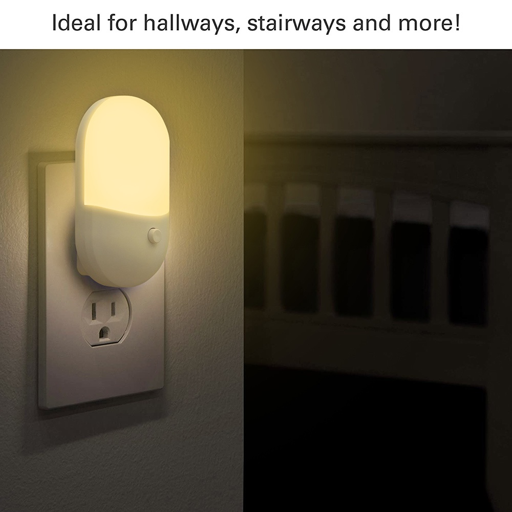 Lampu Malam LED Plug EU / US Warna Warm White Hemat Energi Untuk Kamar Tidur