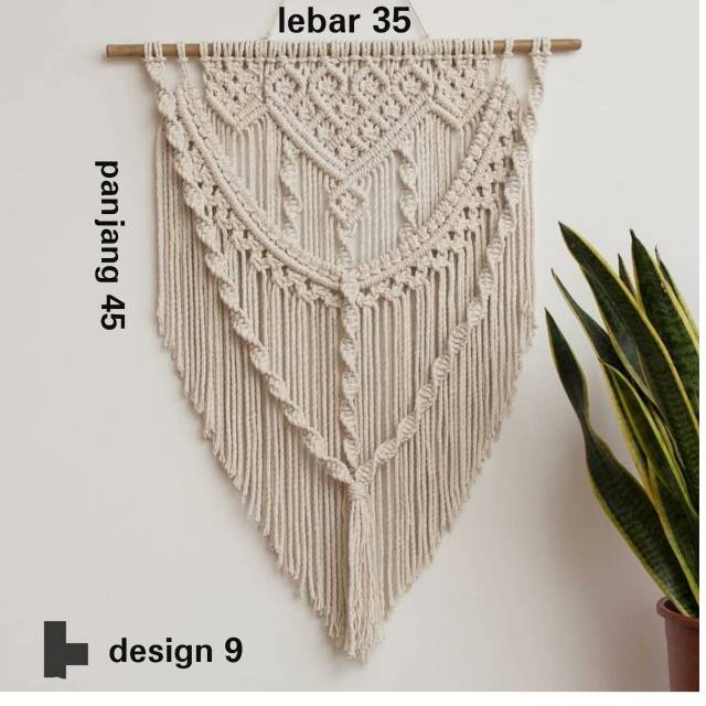 Hiasan dinding rajut tali macrame