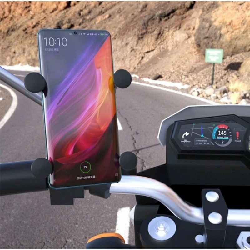 Phone Mount Holder X-Grip HM-17 Dudukan Tempat Smartphone Hp Stang Spion Sepeda Motor Grab Gojek HM17