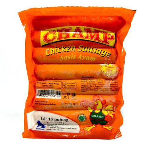 

CHAMP CHICKEN SAUSAGE 375 GR (CHAMP SOSIS AYAM)