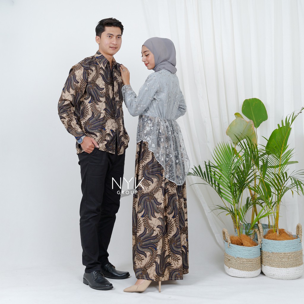 NYK BATIK-BATIK COUPLE CANTIKA ORI NYK | COUPLE GAMIS BROKAT PINGUIN | MAXI TILE MUTIARA BUSUI