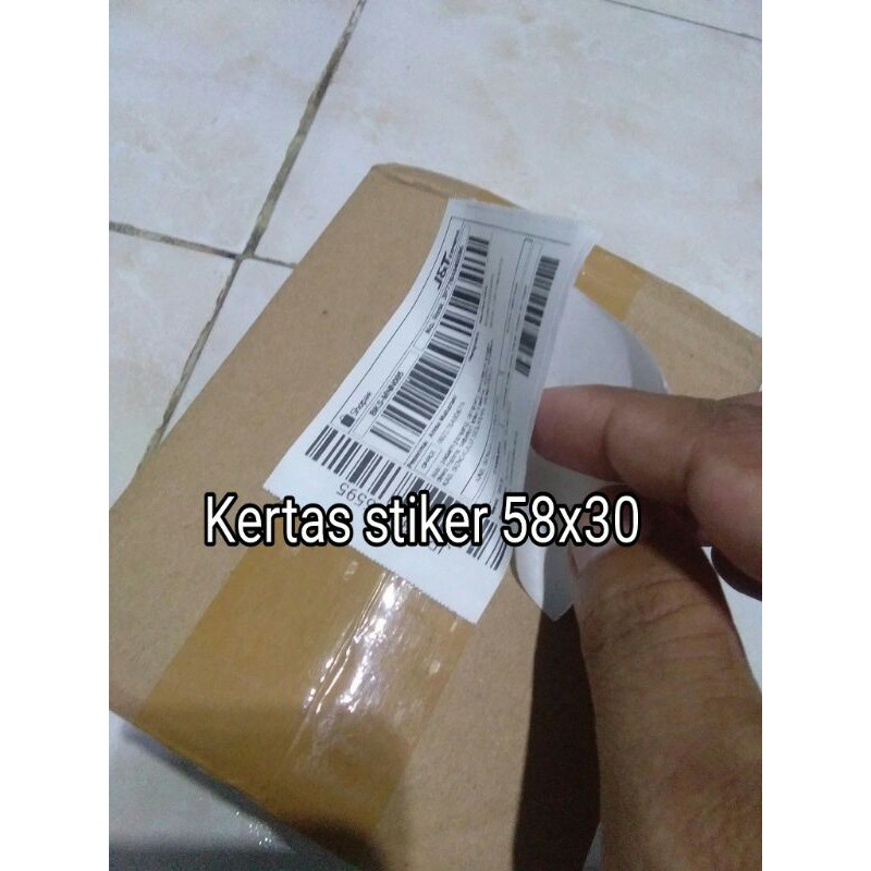 

kertas stiker cetak resi shope 58 x 30