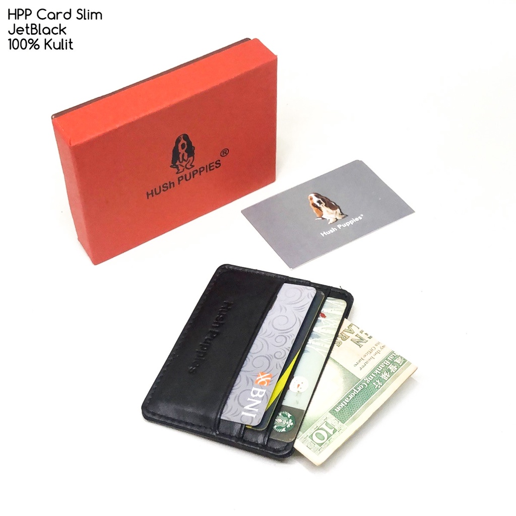 dompet kartu hushpuppies jetblack slim dompet card dompet kulit