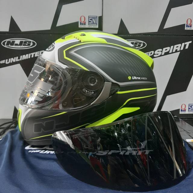 HELM NJS SHADOW MOTIF ULTRA CARBON GUNMET DOFT/YELLOW