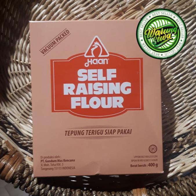 

Haan self raising flour vaccum packed 400 gram box