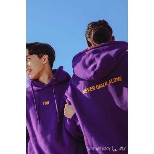 JAKET HOODIE PURPLE SEVEN WITH YOU/NEVER WALK ALONE BT S