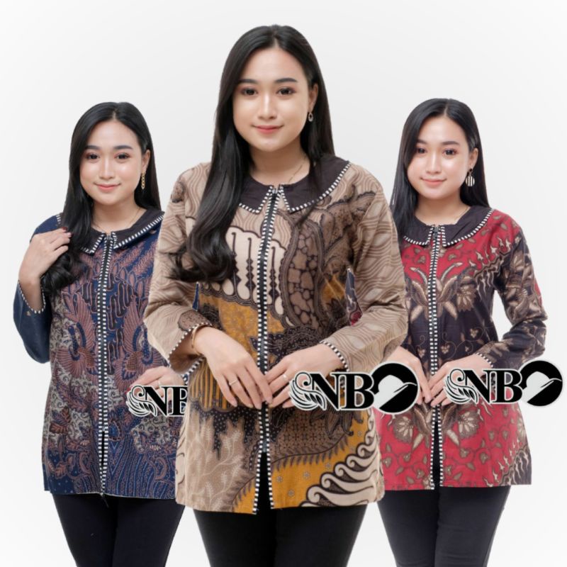 BAJU BATIK WANITA MODERN MONALISA GENES M,L,XL,XXL asli PEKALONGAN