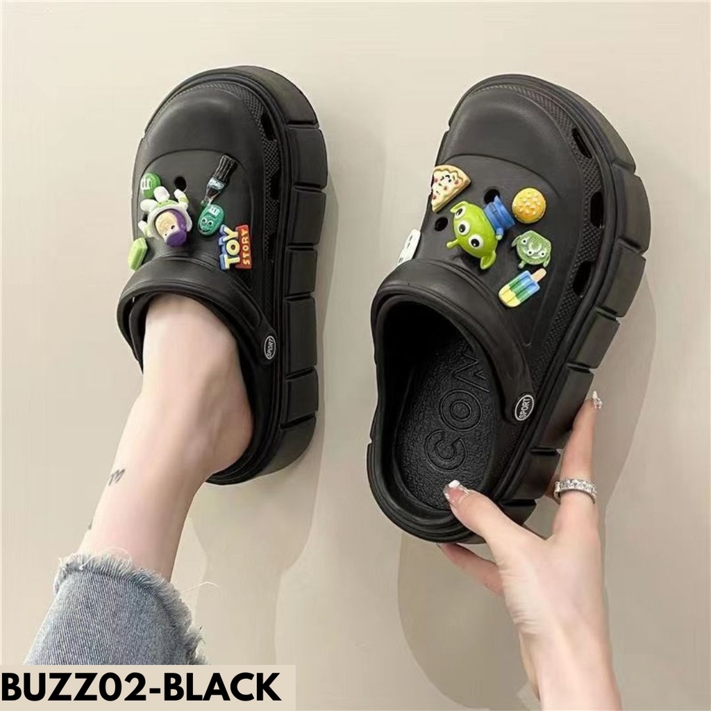 SANDAL WEDGES WANITA MODEL MODEL LARIS SEPANJANG ERA TREND BAHAN RUBBER IMPORT BUZZ02