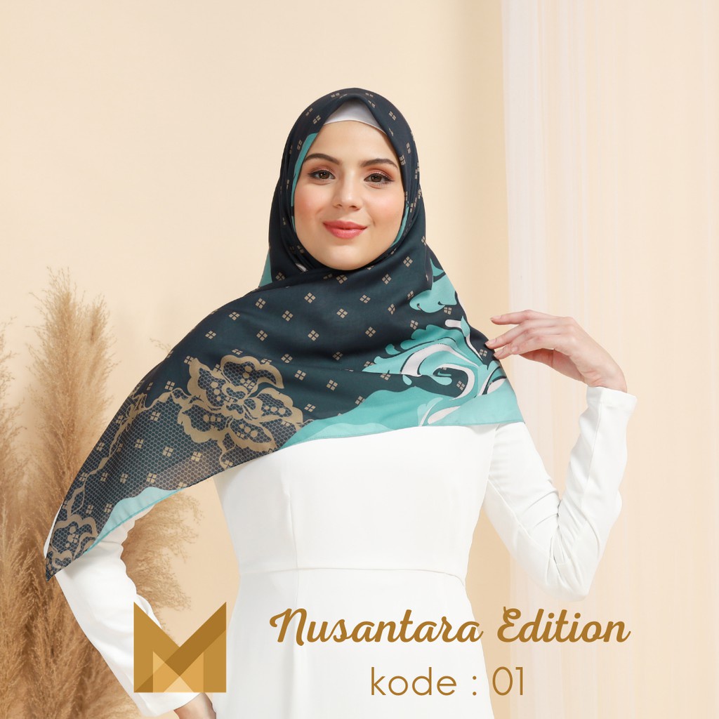 Meirista Hijab Nusantara Edition 01 | Kerudung Segi Empat Lasercut Segiempat Voal Premium Printing