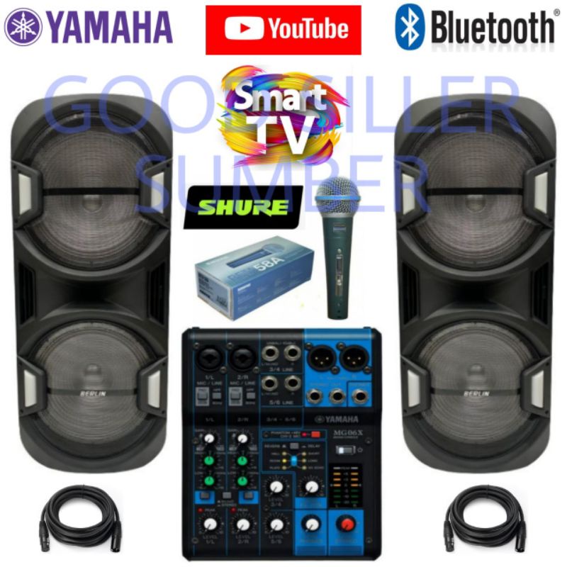 AGEN PAKET SOUND MIXER YAMAHA 6 CHANNEL 15 INCH DOBLE BERLIN BLUETOOTH