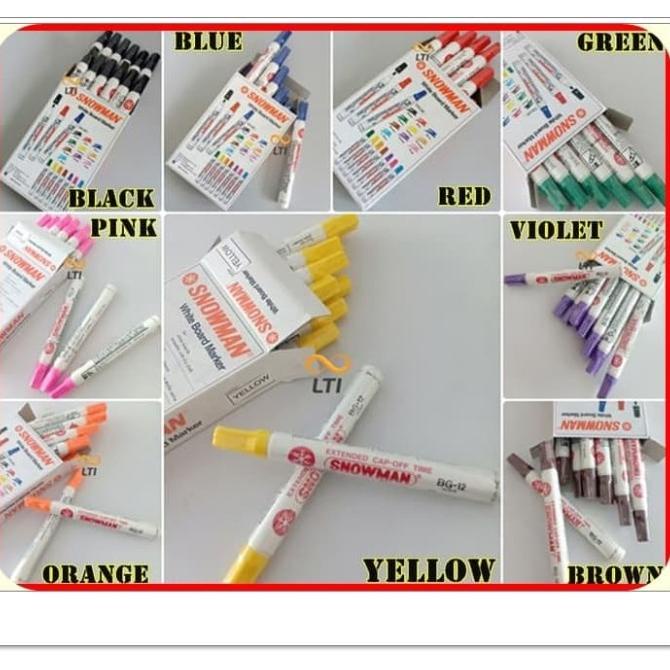 

(COD) Spidol Whiteboard Marker Snowman TERMURAH BG-12 / Lusin BERMUTU Kode 403