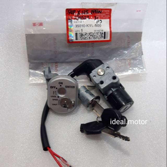 Kunci kontak & Jok Key set Assy Supra X 125 NEW 2007-2014 karbu original AHM 35010 KVL N00