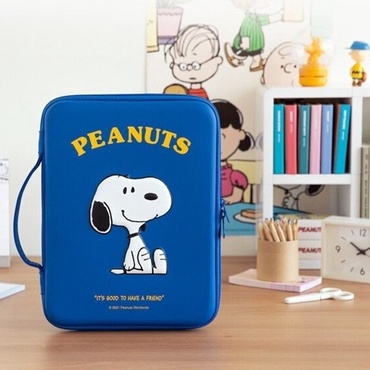 Sleeve Pouch Sarung Tas Bag Case Ipad Tab Tablet Macbook Air Pro Laptop Asus Acer Lenovo HP Huawei 11 12 13 14 15 inch Motif Gambar Kartun Cartoon Karakter Snoopy Warna Biru Hitam Lucu Cute Murah Korean Model Tali Jinjing Tebal Hard Shell