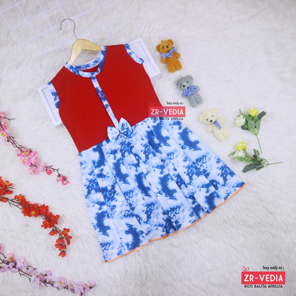 Dress Sinta uk 5-6 tahun / Dres Anak Perempuan Cewek Baju Motif Murah Casual Pesta Yukensi Adem