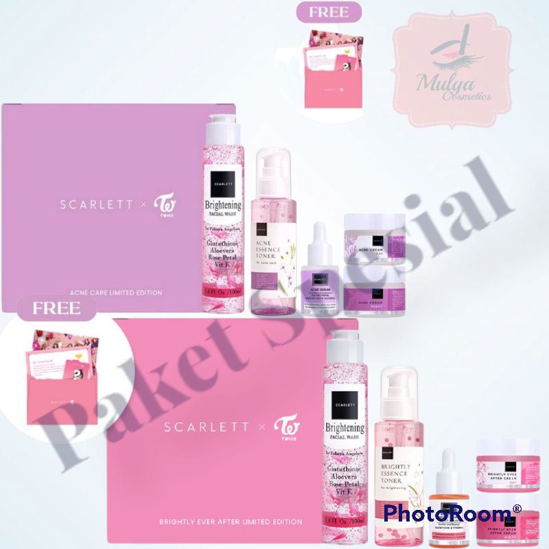 SCARLETT SKINCARE X TWICE PAKET SPESIAL 5IN1 FREE BOX + PHOTO + GRETING CARDS | SUITABLE FOR GIFT