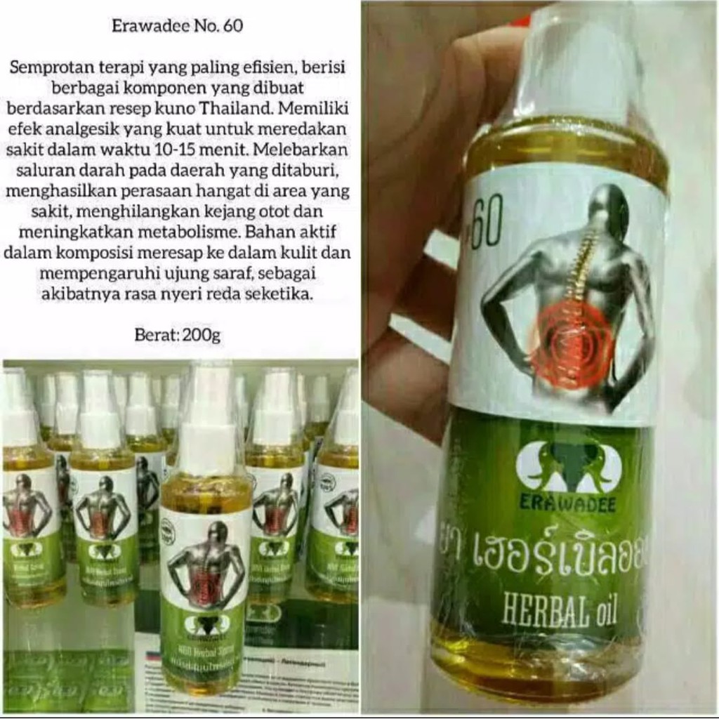 Erawadee no. 60 Herbal Spray Medical Spray for back and joints