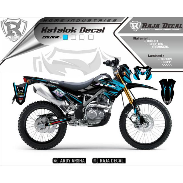 Decal sticker kawasaki KLX biru tosca