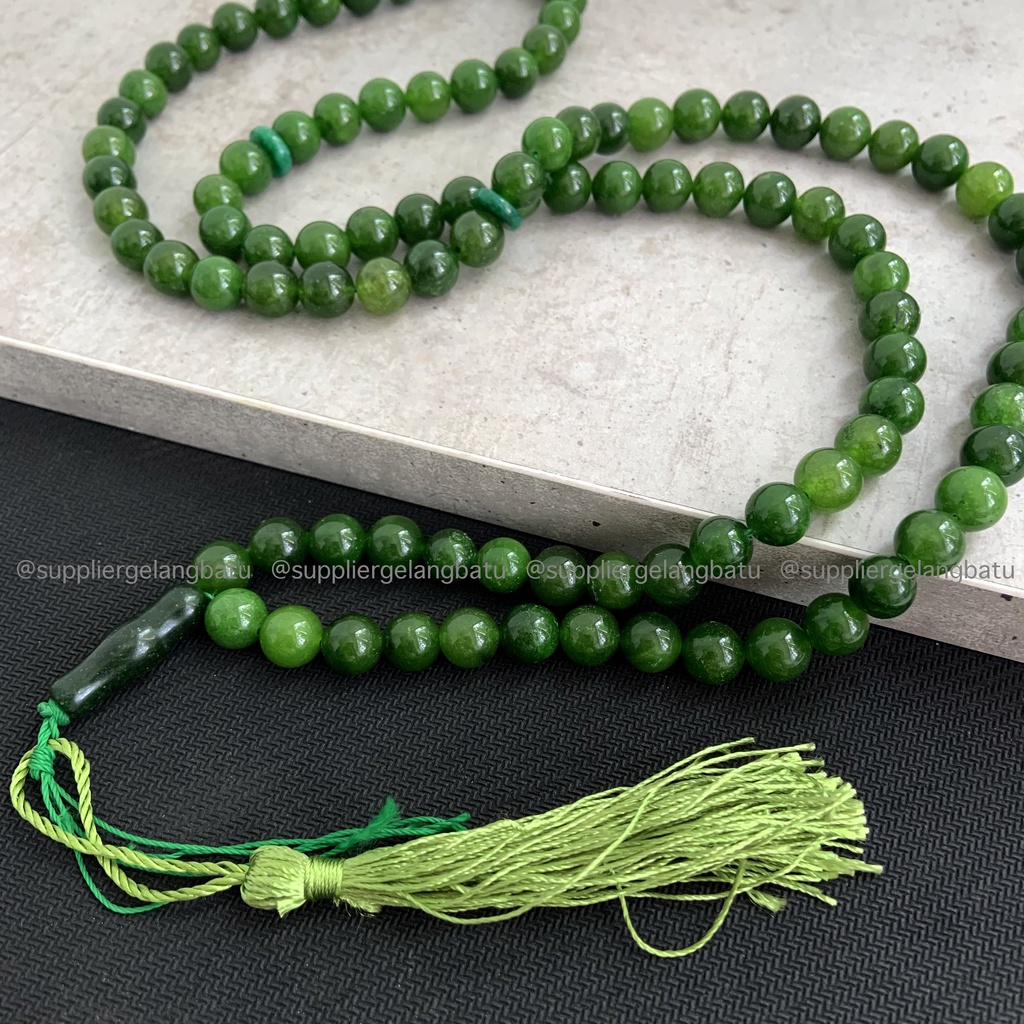 tasbih batu BLACK JADE ACEH MUDA 10MM BONUS GELANG tasbeh BERSERAT TEMBUS SENTER