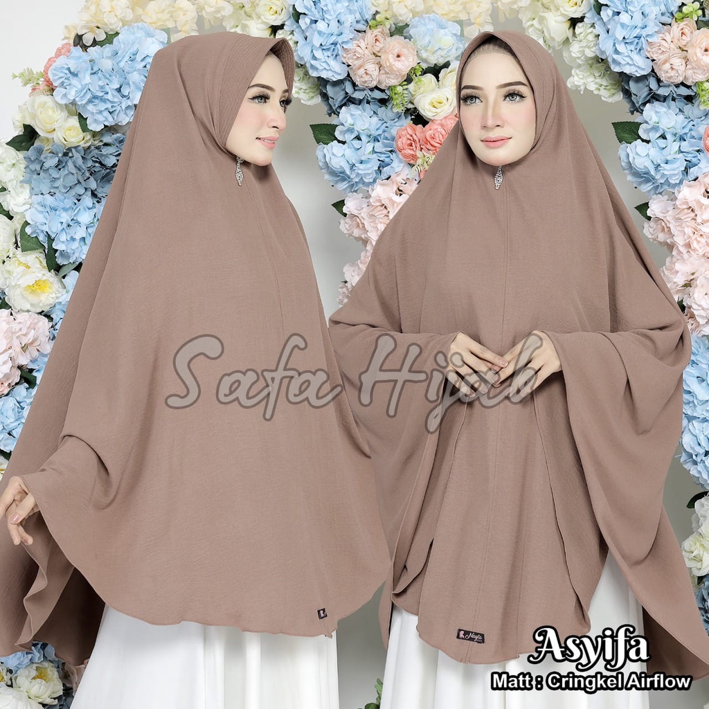 Jilbab Instan Crinkle Airflow Khimar Airflow crinkle Premium Asyifa Jilbab Bergo Pet Airflow Anti Kusut Safa Hijab