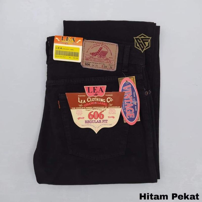 CELANA JEANS PRIA LEA STANDAR REGULER PREMIUM 28 sampai 38 bisa COD-Hitam Pekat ( LEA )
