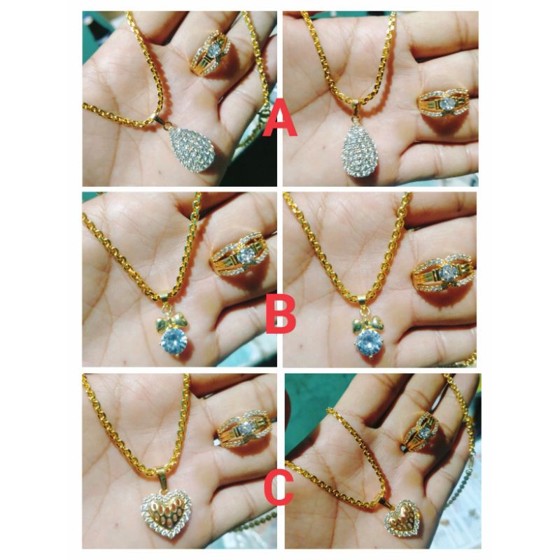 SET KALUNG NORI FREE CINCIN LIONTIN MOTIF PILIHAN LAPIS EMAS 22 K ANTI KARAT