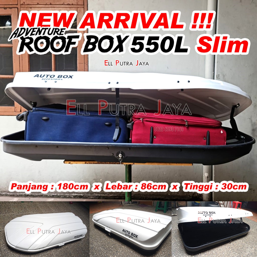 Roof Box Bagasi Atas Mobil 550L Slim Universal Box only