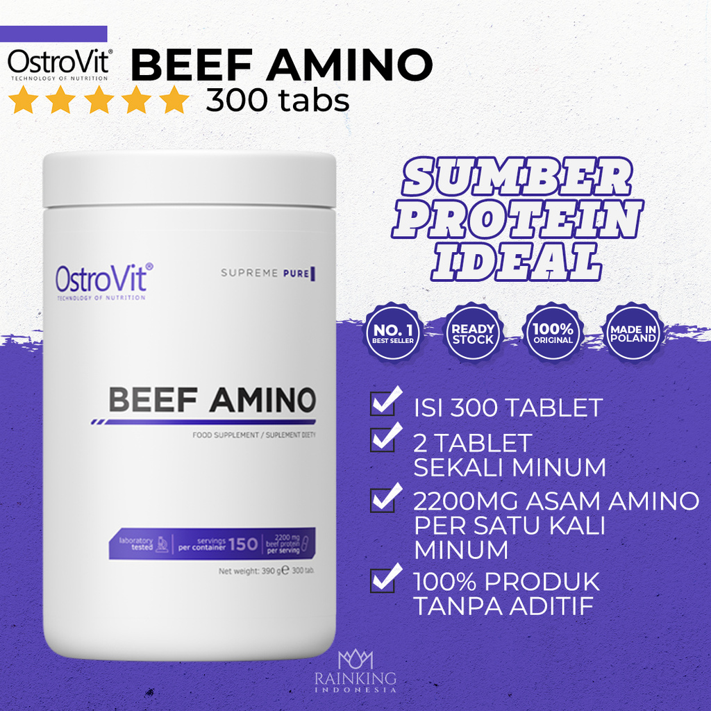 Suplemen Fitness Gym PURE BEEF AMINO Protein Sintesis Pembentuk Otot BCAA Stamina Anabolik Alami ORI