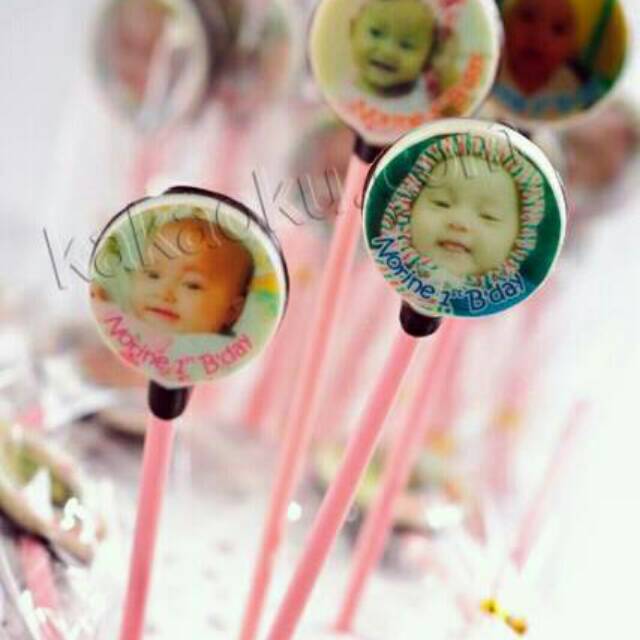 

(Harga tercantum utk 25 pcs) Lolipop edible printing diameter 3 cm