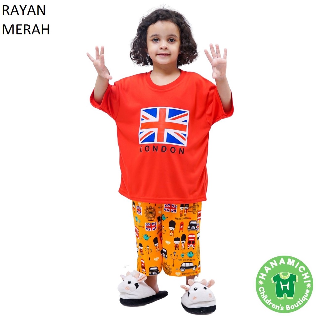 Hanamichi RAYAN Baju Tidur Anak Lengan Pendek Celana 3/4