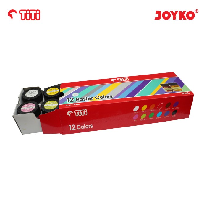 

Joyko TITI 12 Poster Colors 30ml Set / Cat Poster 12 Warna POC-30ML-12