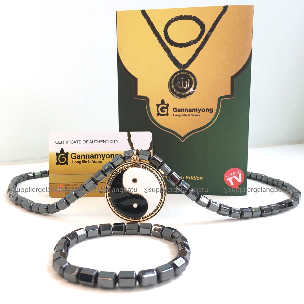 GANNAMYONG PREMIUM Tai Chi Yin Yang kalung SEHAT biomagnetic tormalin kalung gelang kesehatan alat terapi aksesories