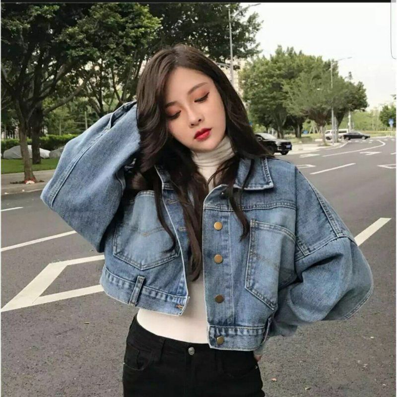 Olivia Jaket Wanita Jeans Crop Wanita