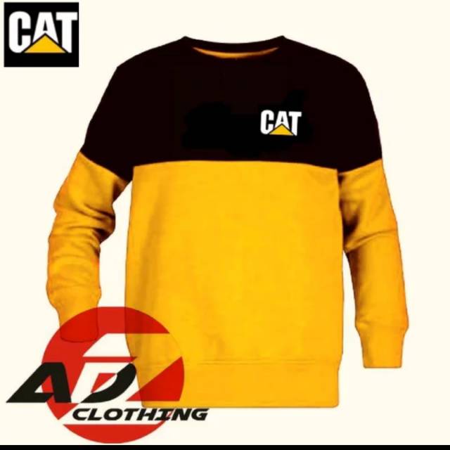 Jaket Sweater Caterpillar kuning/hitam