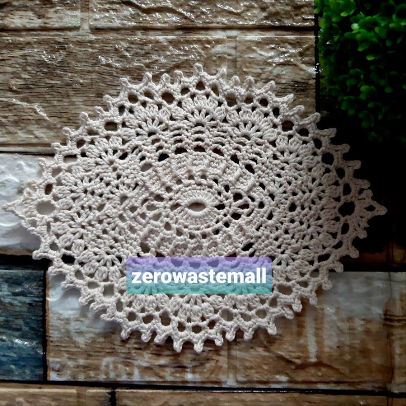 taplak meja oval rajutan handmade - 3