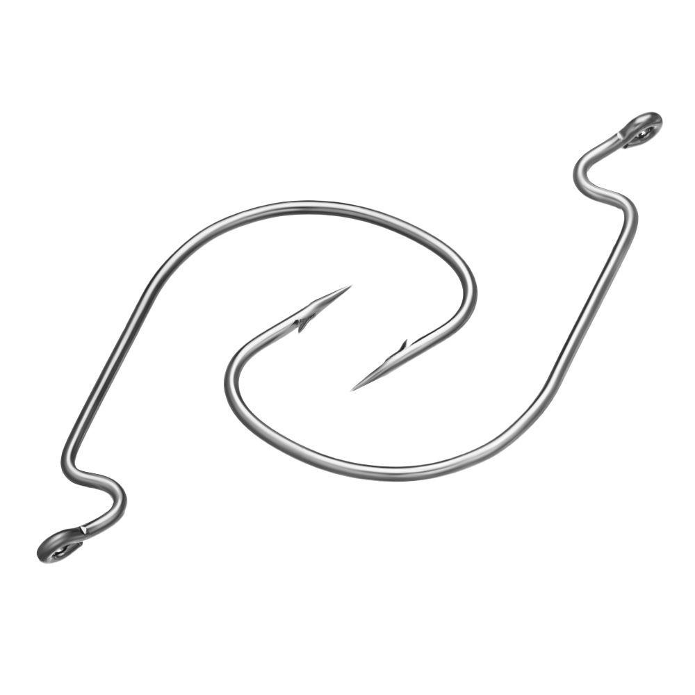 Top 10pcs Kail Pancing Offset Berduri Berduri Softjerk Hign Carbon Steel Worm Hook