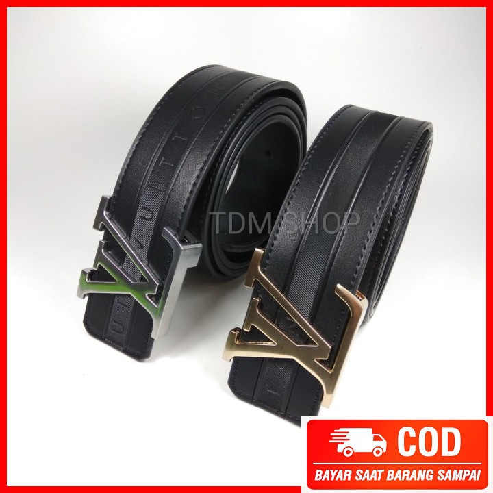 Ikat Pinggang Pria Kulit Asli Men Belt Gesper Dirral Tebal Dan Ko TL428 Ikat Pinggang Pria Lv Impo